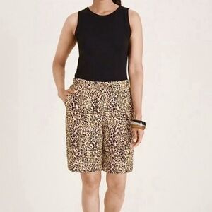 Chico's Cotton Leopard Print Shorts